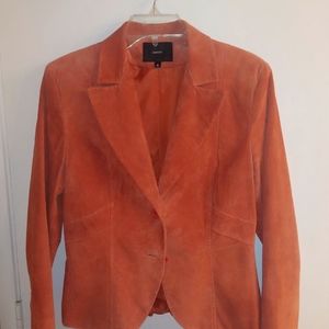 Red Leather Suede Jacket